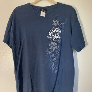 L Performance Surfwear Blue Men's Short Sleeve T-shirt Turtle